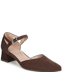 Naturalizer Maddox Suede Ankle Strap Pointed Toe Pumps