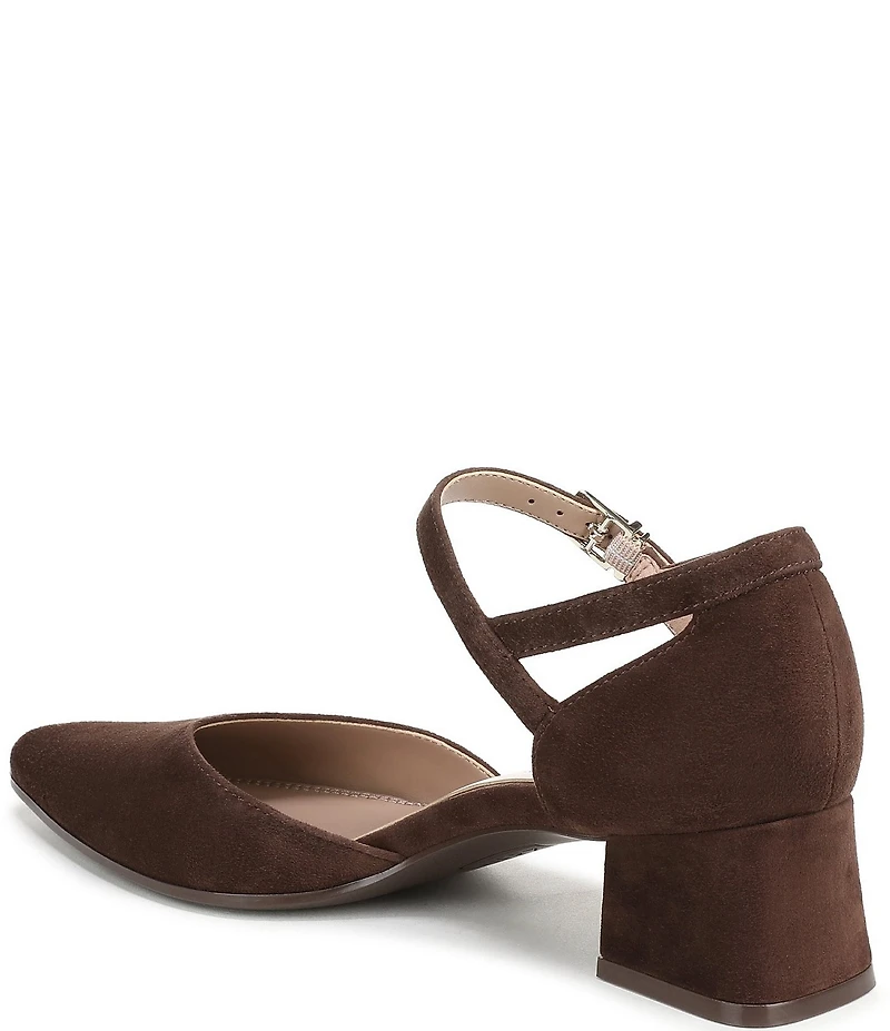 Naturalizer Maddox Suede Ankle Strap Pointed Toe Pumps