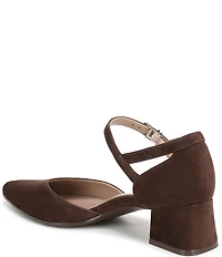 Naturalizer Maddox Suede Ankle Strap Pointed Toe Pumps