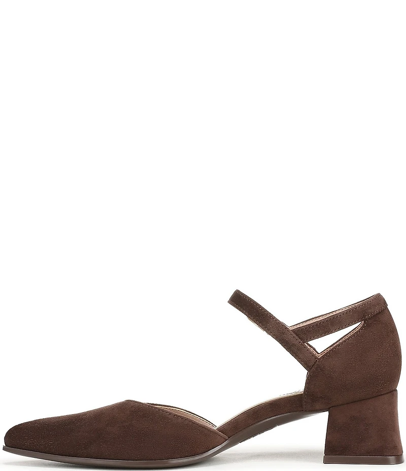 Naturalizer Maddox Suede Ankle Strap Pointed Toe Pumps