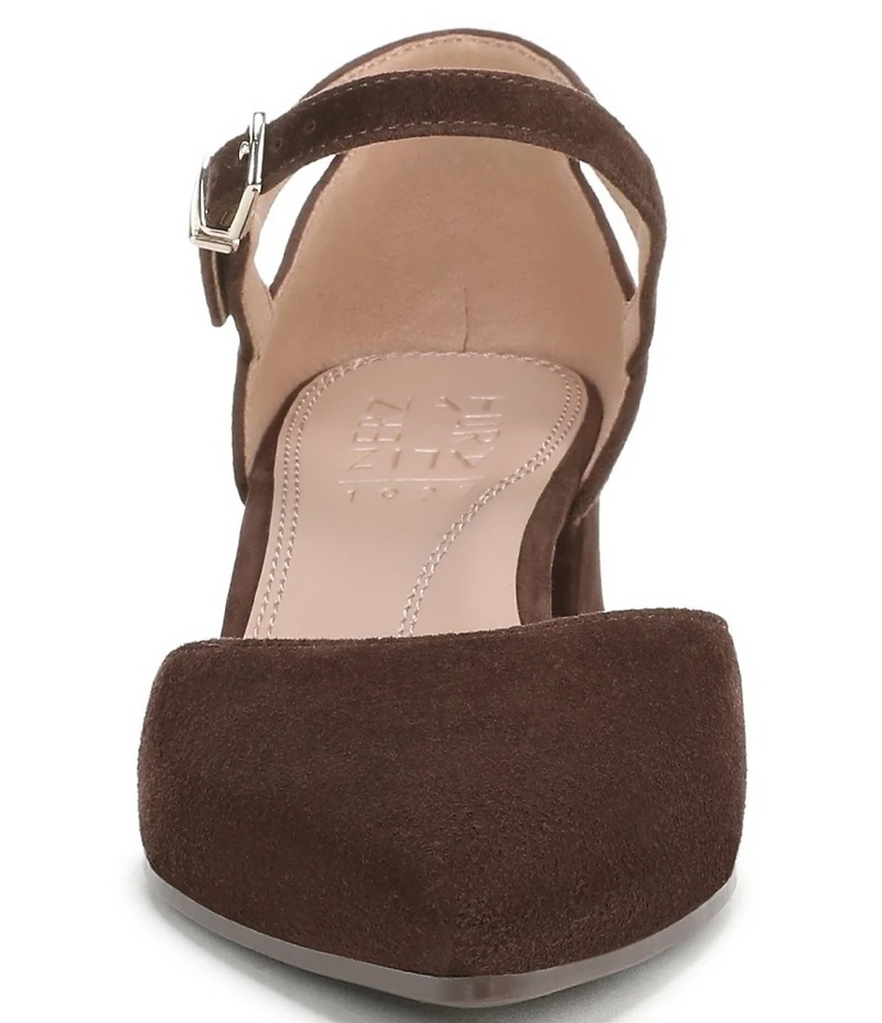Naturalizer Maddox Suede Ankle Strap Pointed Toe Pumps