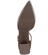 Naturalizer Maddox Suede Ankle Strap Pointed Toe Pumps