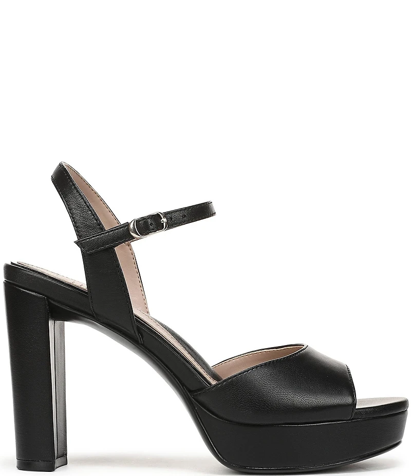 Naturalizer Marigold Leather Ankle Strap Platform Block Heel Sandals