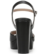 Naturalizer Marigold Leather Ankle Strap Platform Block Heel Sandals