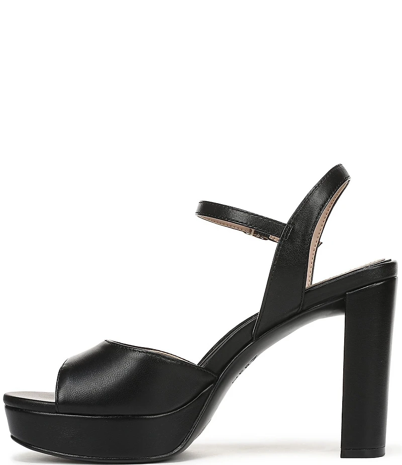 Naturalizer Marigold Leather Ankle Strap Platform Block Heel Sandals