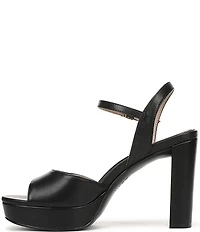 Naturalizer Marigold Leather Ankle Strap Platform Block Heel Sandals