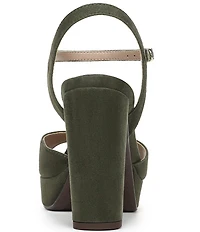 Naturalizer Marigold Suede Ankle Strap Platform Block Heel Sandals