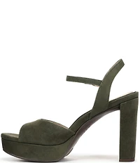 Naturalizer Marigold Suede Ankle Strap Platform Block Heel Sandals