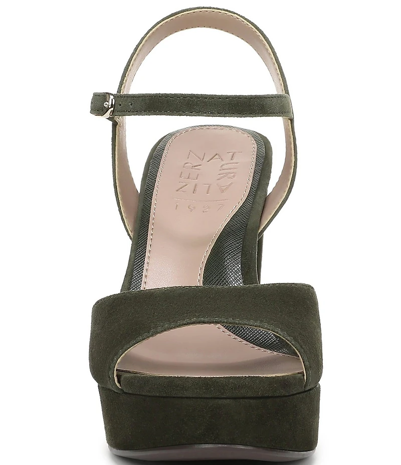 Naturalizer Marigold Suede Ankle Strap Platform Block Heel Sandals