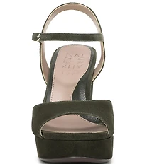 Naturalizer Marigold Suede Ankle Strap Platform Block Heel Sandals