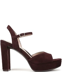 Naturalizer Marigold Suede Ankle Strap Platform Block Heel Sandals