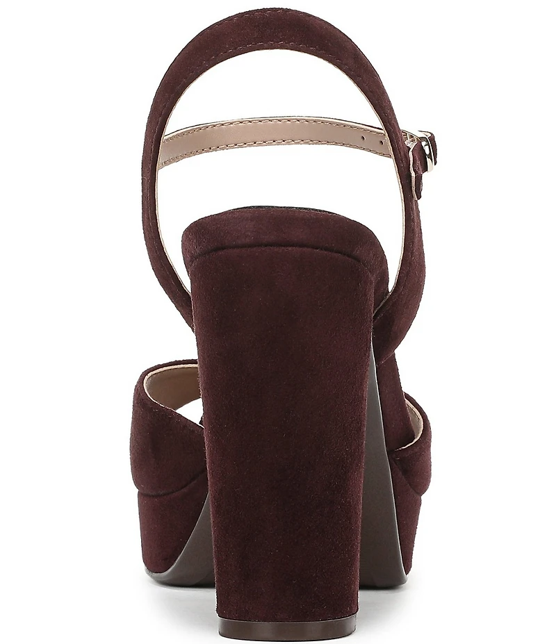 Naturalizer Marigold Suede Ankle Strap Platform Block Heel Sandals