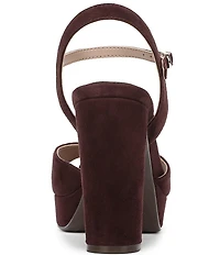 Naturalizer Marigold Suede Ankle Strap Platform Block Heel Sandals