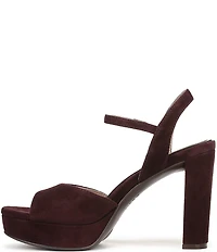 Naturalizer Marigold Suede Ankle Strap Platform Block Heel Sandals