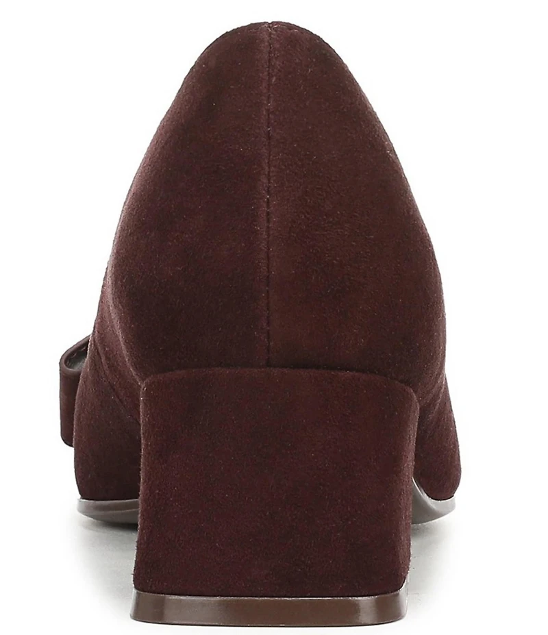 Naturalizer Mavis Suede Pointed Toe Block Heel Bow Pumps