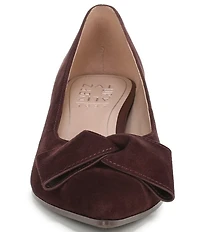 Naturalizer Mavis Suede Pointed Toe Block Heel Bow Pumps