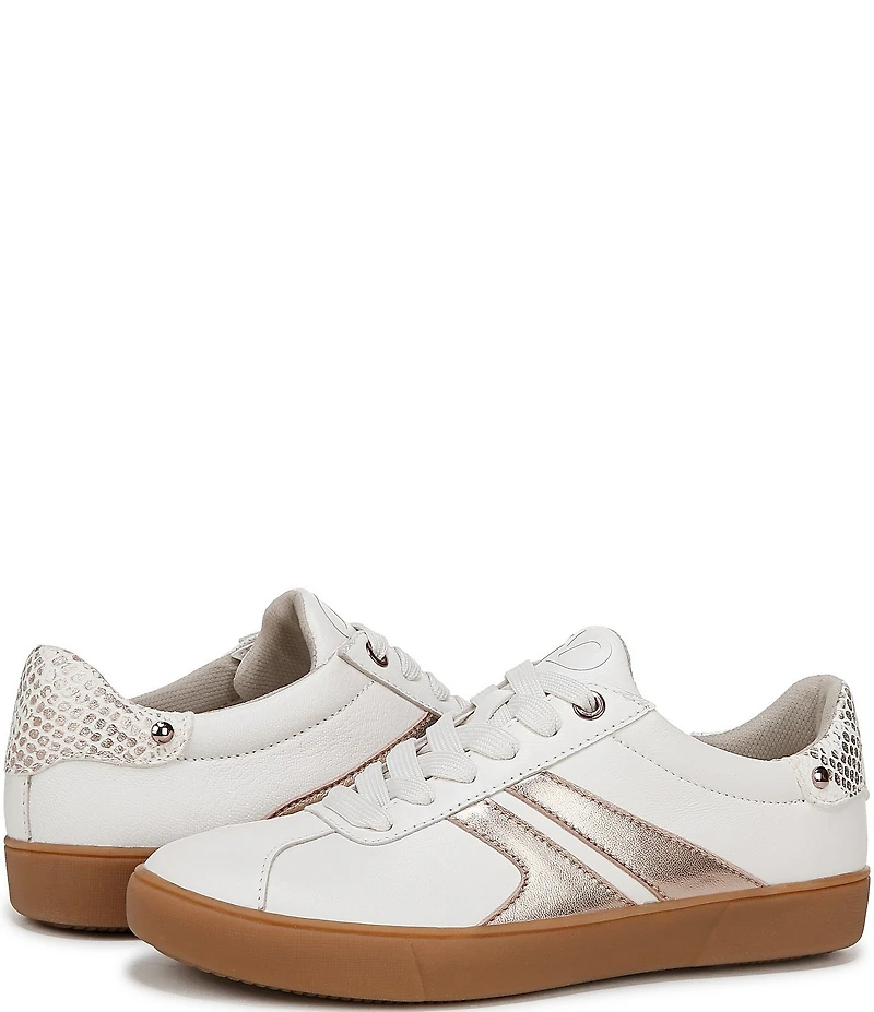 Naturalizer Medina Metallic Leather Lace Up Sneakers