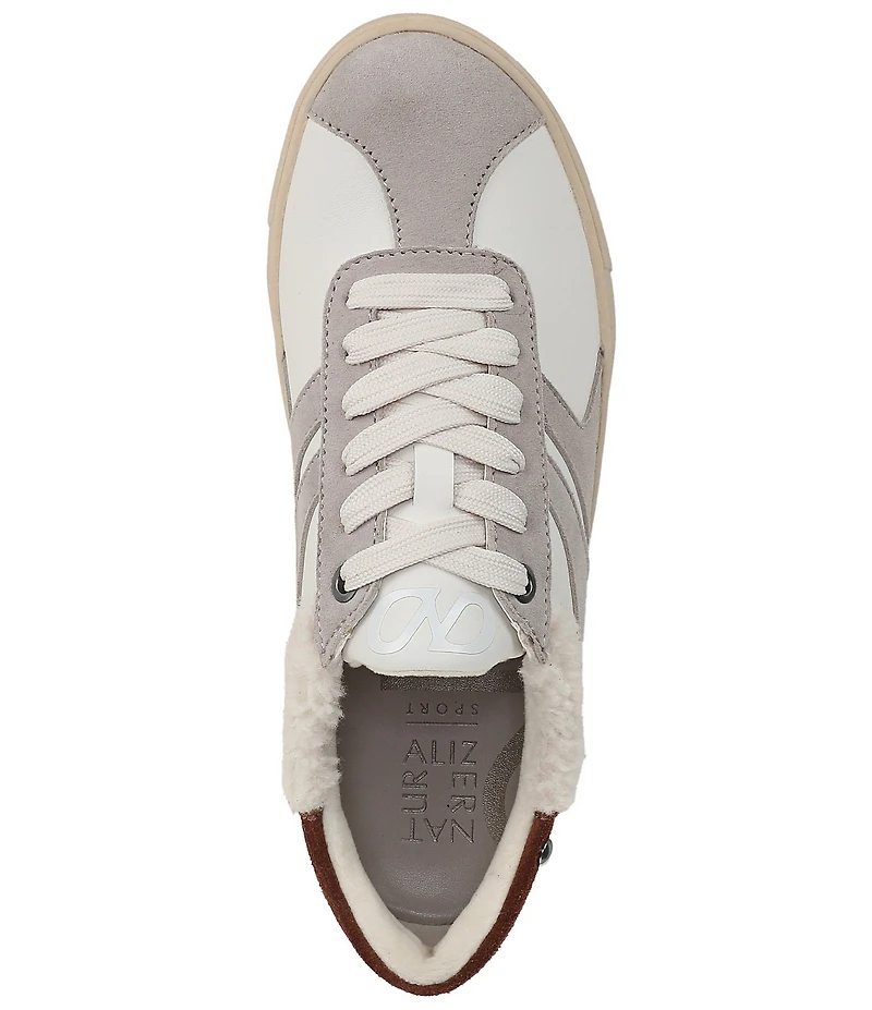 Naturalizer Medina Leather and Fur Lace Up Sneakers