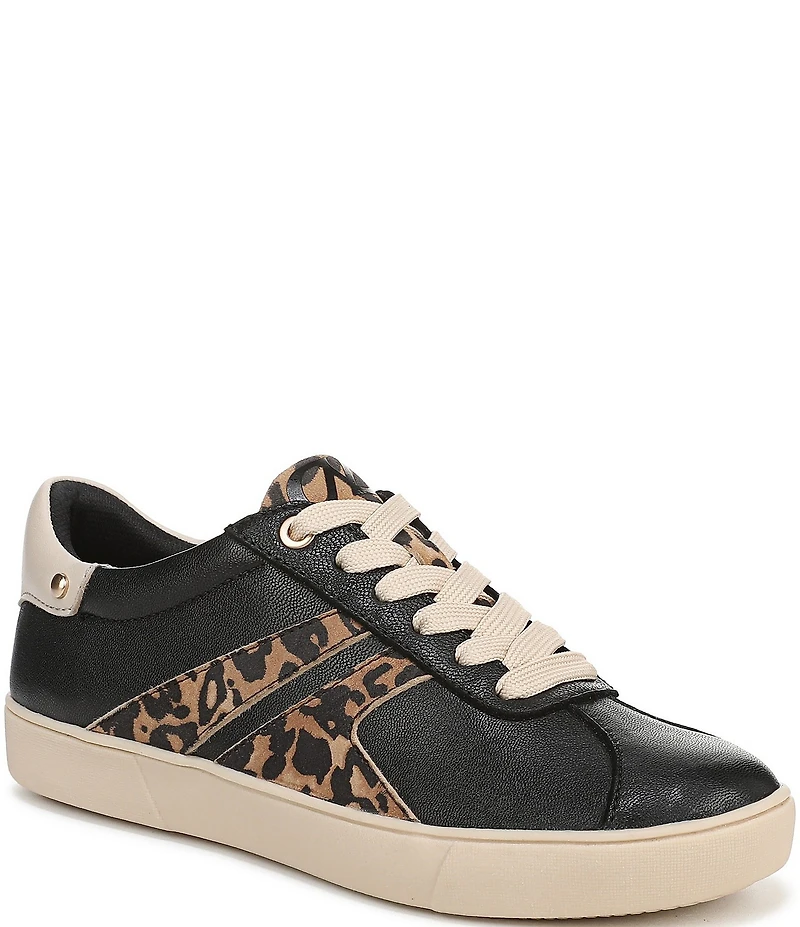 Naturalizer Medina Leather Leopard Lace Up Sneakers