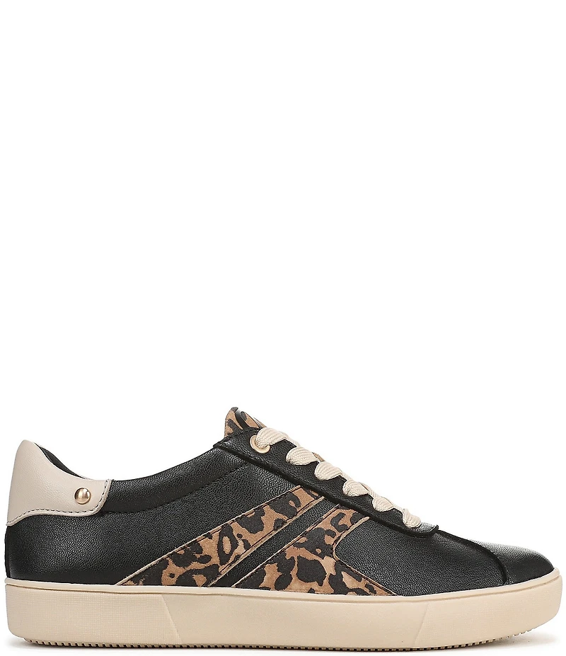 Naturalizer Medina Leather Leopard Lace Up Sneakers