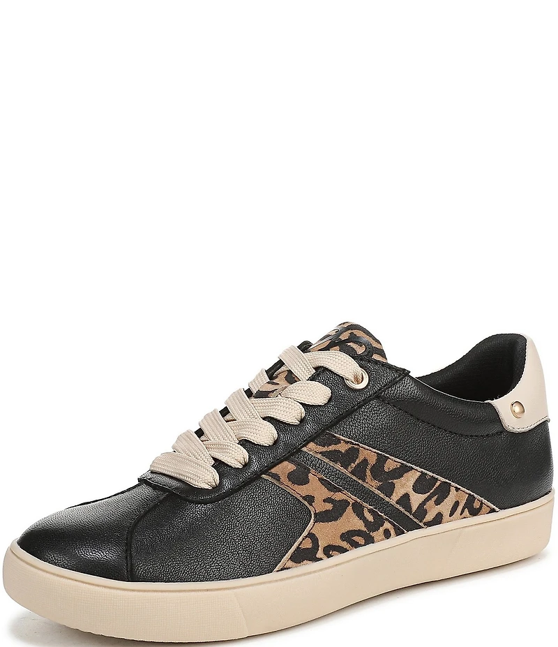 Naturalizer Medina Leather Leopard Lace Up Sneakers