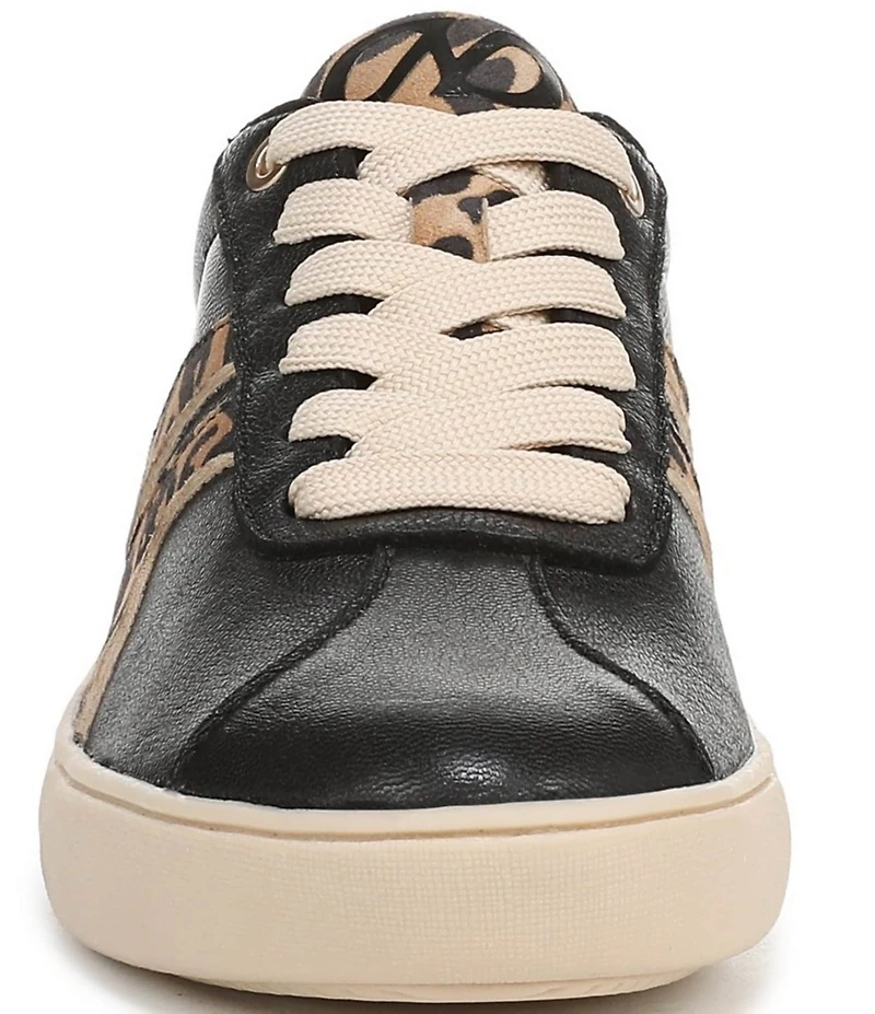 Naturalizer Medina Leather Leopard Lace Up Sneakers