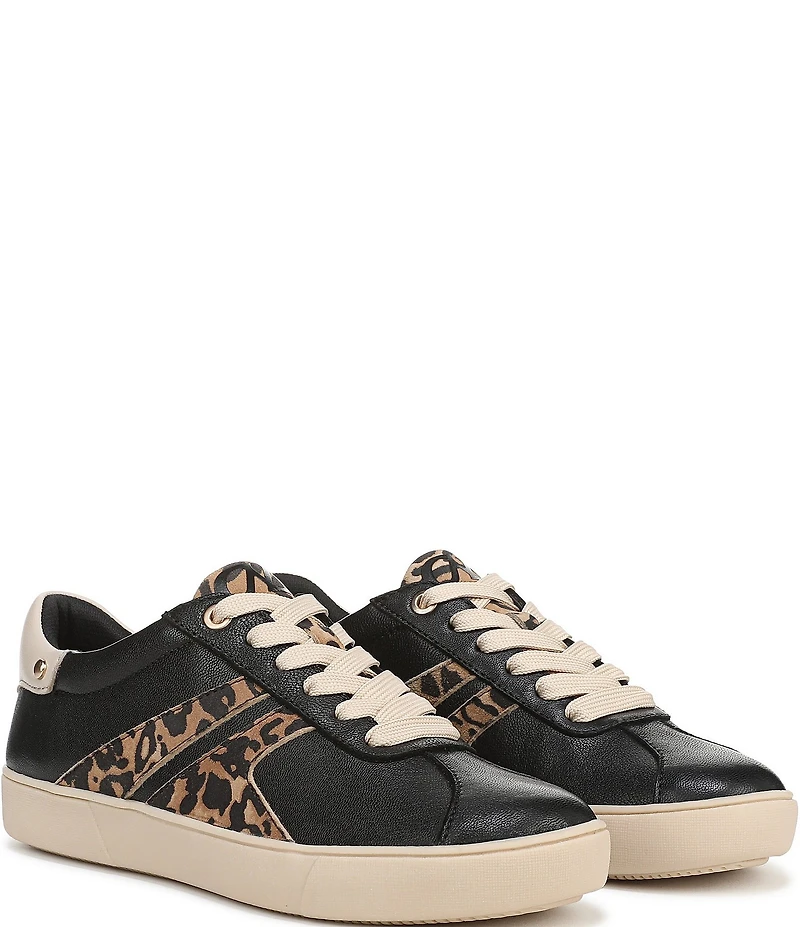 Naturalizer Medina Leather Leopard Lace Up Sneakers