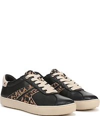 Naturalizer Medina Leather Leopard Lace Up Sneakers