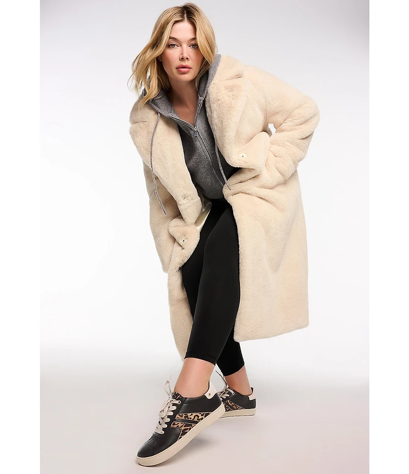Naturalizer Medina Leather Leopard Lace Up Sneakers