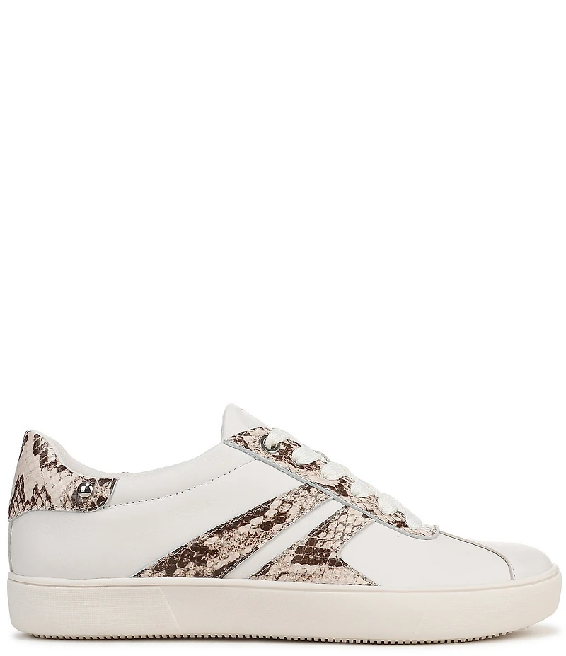 Naturalizer Medina Leather Snake Print Lace Up Sneakers