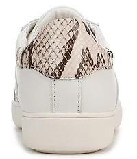 Naturalizer Medina Leather Snake Print Lace Up Sneakers