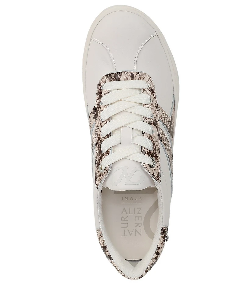 Naturalizer Medina Leather Snake Print Lace Up Sneakers