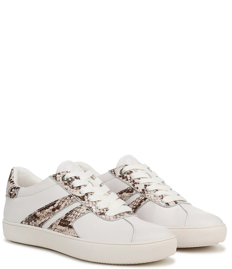 Naturalizer Medina Leather Snake Print Lace Up Sneakers