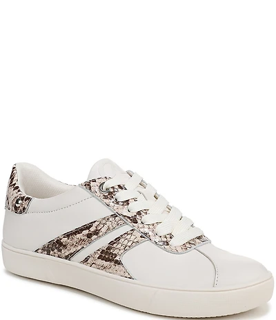 Naturalizer Medina Leather Snake Print Lace Up Sneakers