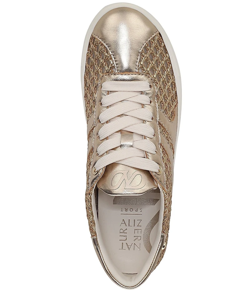 Naturalizer Medina Metallic Raffia Lace Up Sneakers