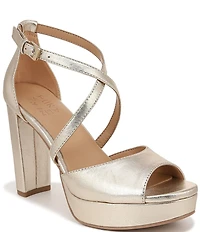 Naturalizer Melody Metallic Leather Platform Dress Sandals