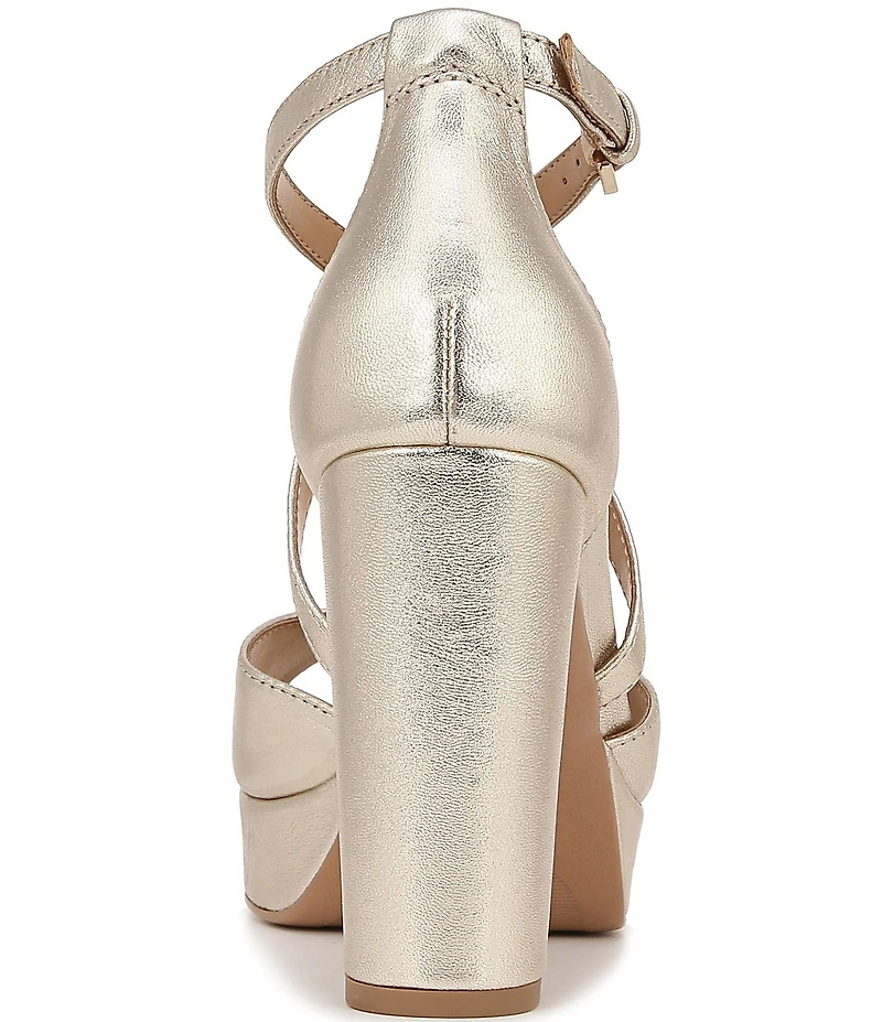 Naturalizer Melody Metallic Leather Platform Dress Sandals