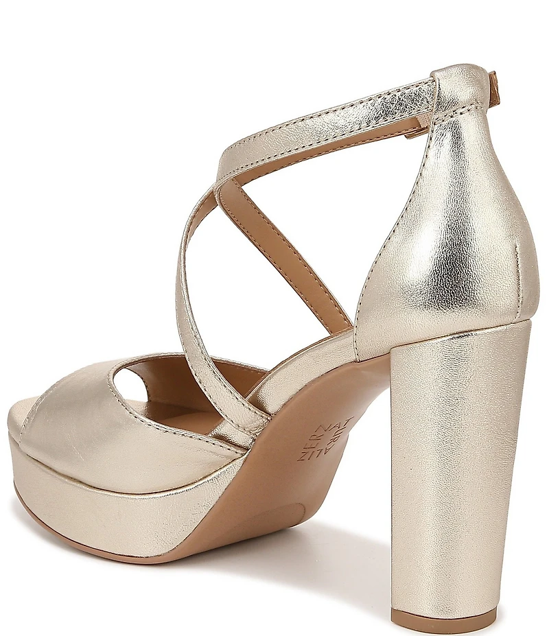 Naturalizer Melody Metallic Leather Platform Dress Sandals