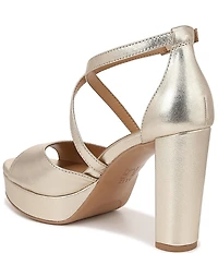 Naturalizer Melody Metallic Leather Platform Dress Sandals