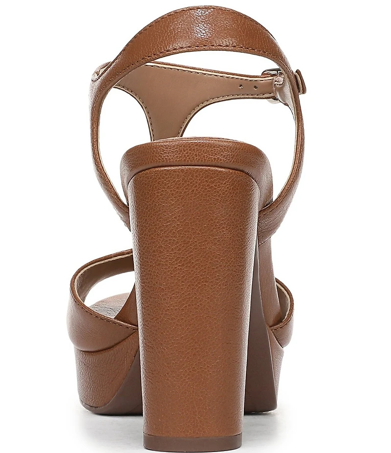 Naturalizer Miller Leather Peep Toe Ankle Strap Platform Dress Pumps