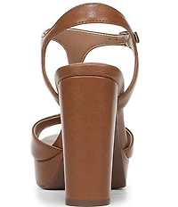 Naturalizer Miller Leather Peep Toe Ankle Strap Platform Dress Pumps