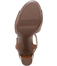 Naturalizer Miller Leather Peep Toe Ankle Strap Platform Dress Pumps