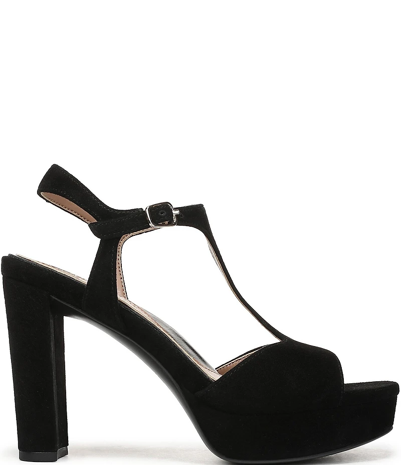 Naturalizer Miller Suede Peep Toe Ankle Strap Platform Dress Pumps