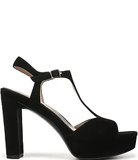 Naturalizer Miller Suede Peep Toe Ankle Strap Platform Dress Pumps