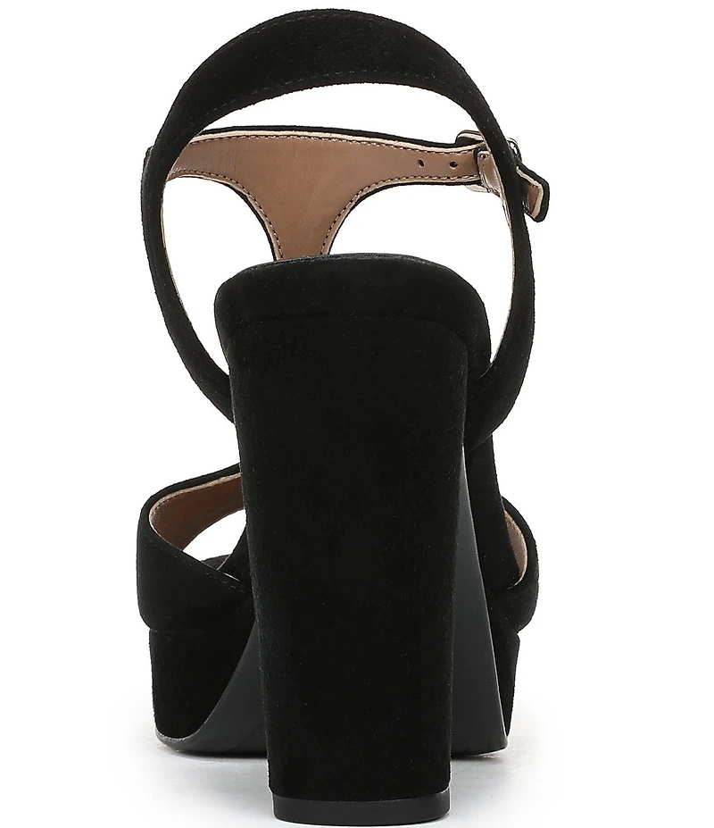 Naturalizer Miller Suede Peep Toe Ankle Strap Platform Dress Pumps