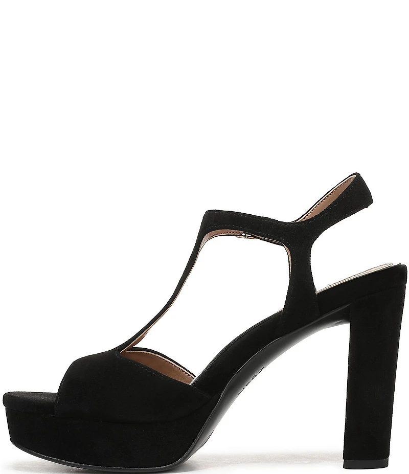 Naturalizer Miller Suede Peep Toe Ankle Strap Platform Dress Pumps