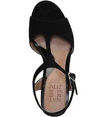 Naturalizer Miller Suede Peep Toe Ankle Strap Platform Dress Pumps