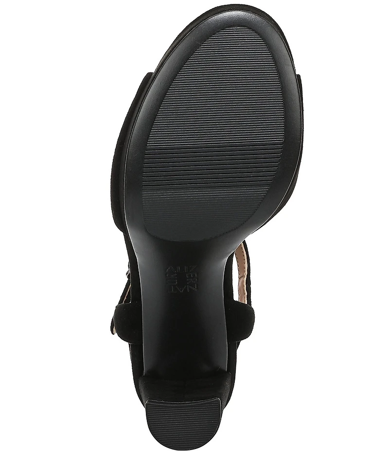 Naturalizer Miller Suede Peep Toe Ankle Strap Platform Dress Pumps