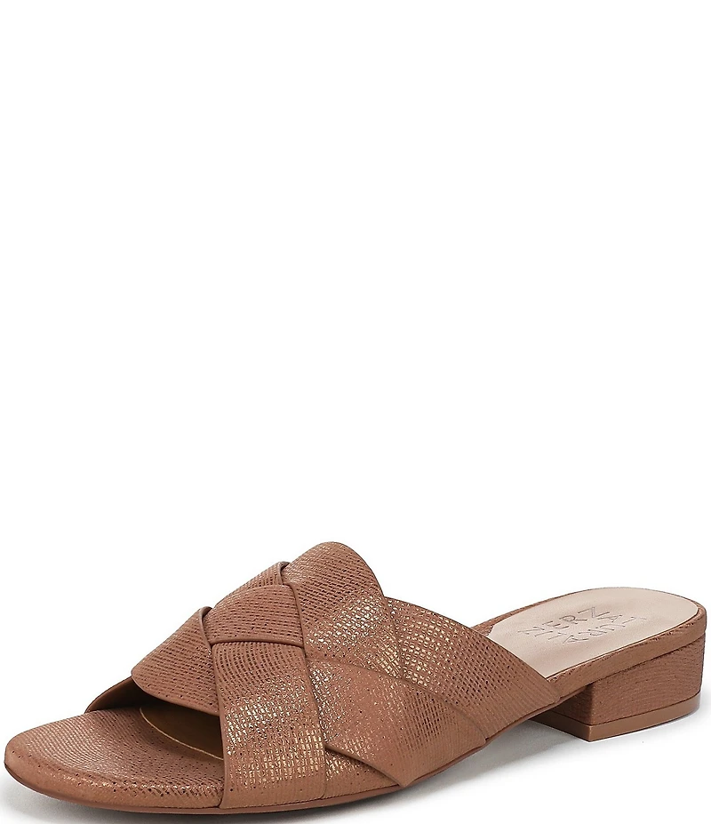 Naturalizer Morena 2 Shimmer Leather Slide Sandals