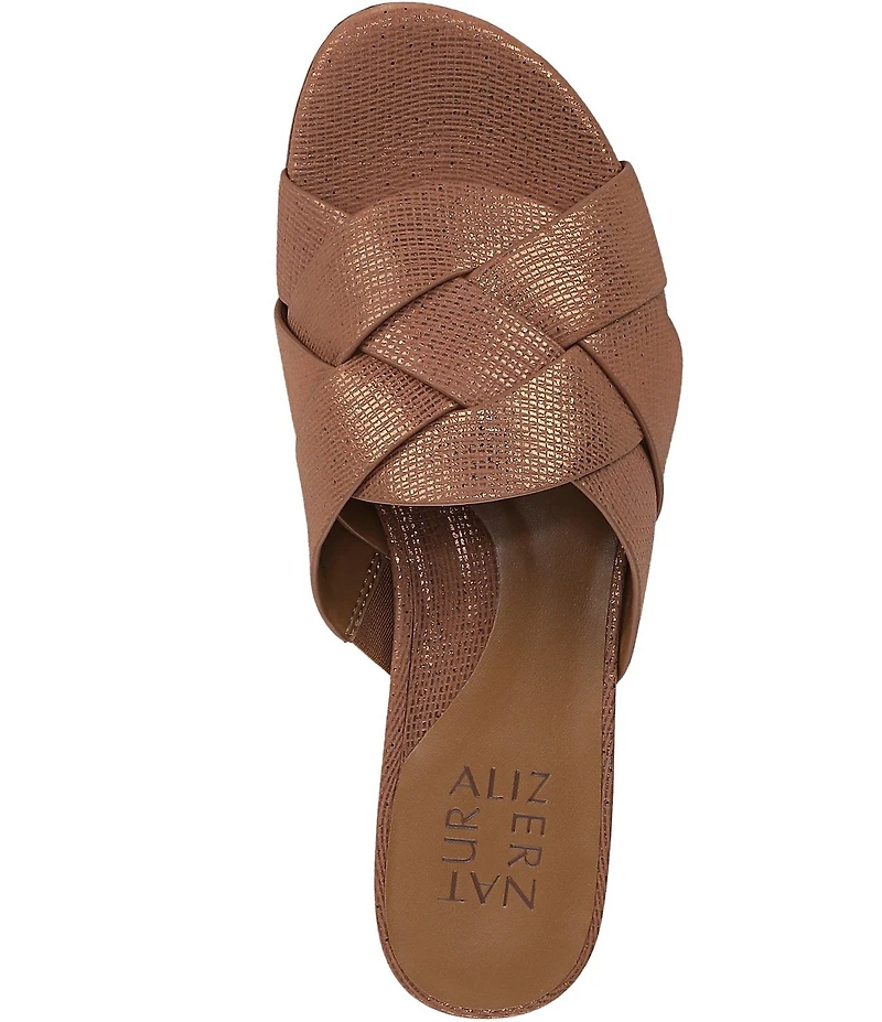 Naturalizer Morena 2 Shimmer Leather Slide Sandals